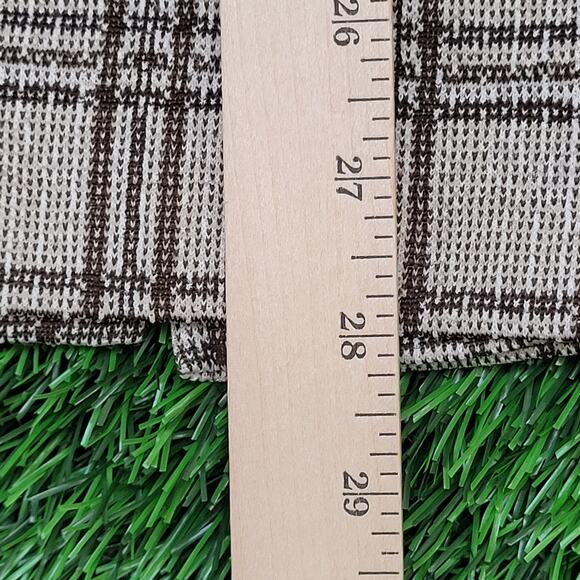 Vintage 70s MOD Blazer Plaid Jacket Womens M/L 21x28 Brown - Picture 6 of 10